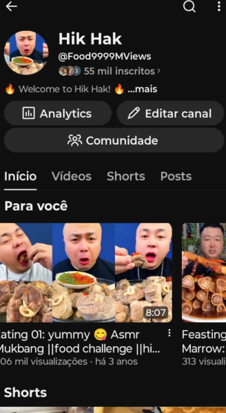 Conta YouTube de Outros com 54K+ Inscritos | Alto Engajamento • Muito Ativa