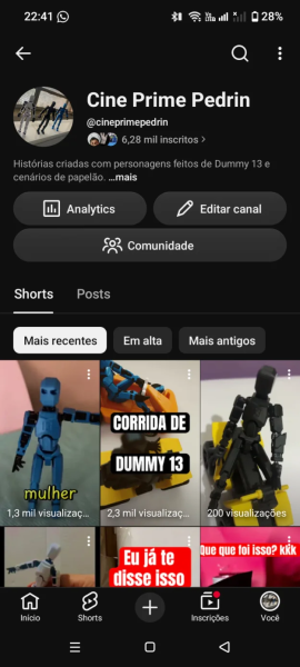 Conta YouTube de Outros com 6K+ Inscritos | Alto Engajamento • Muito Ativa