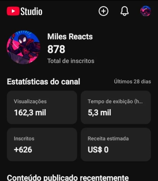 Conta YouTube de Humor com 880 Inscritos - Monetizada | Alto Engajamento • Muito Ativa
