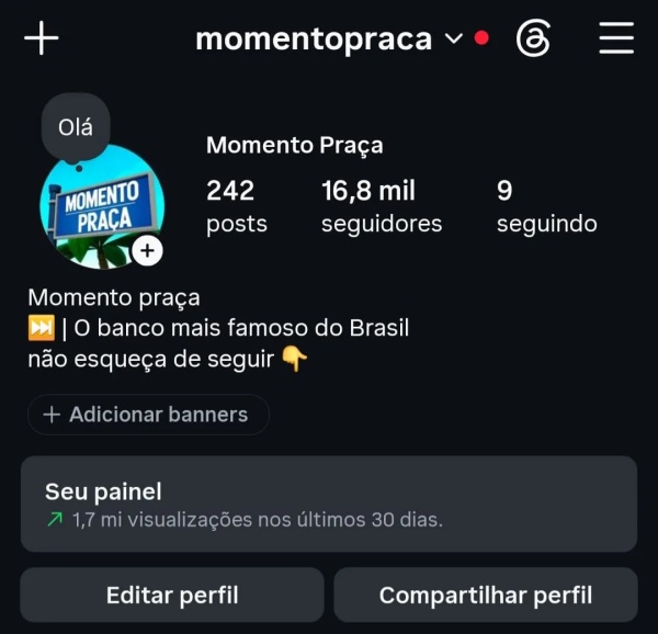 Conta Instagram de Humor com 16K+ Seguidores | Alto Engajamento • Muito Ativa
