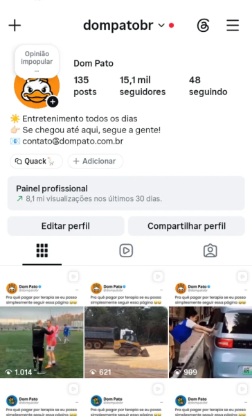 Conta Instagram de Humor com 15K+ Seguidores | Alto Engajamento • Muito Ativa