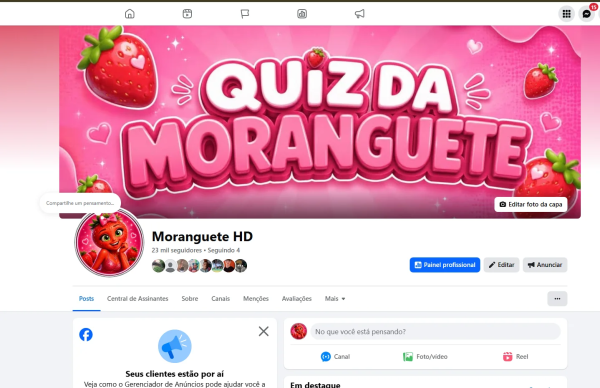 Conta Facebook de Outros com 3K+ Seguidores | Alto Engajamento • Muito Ativa