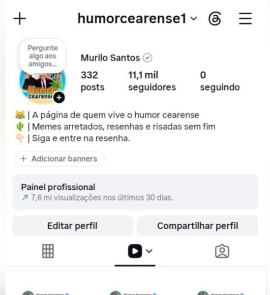 Conta Instagram de Humor com 11K+ Seguidores | Alto Engajamento • Muito Ativa