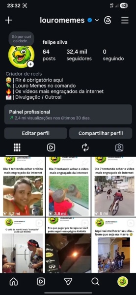Conta Instagram de Outros com 32K+ Seguidores | Alto Engajamento • Muito Ativa