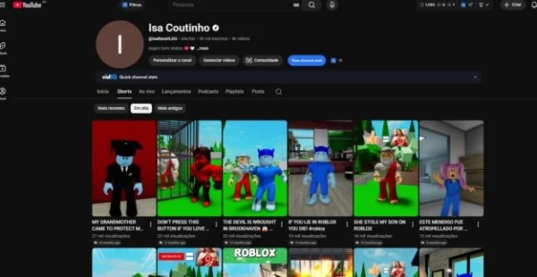 Conta YouTube de Outros com 30K+ Inscritos | Alto Engajamento • Muito Ativa