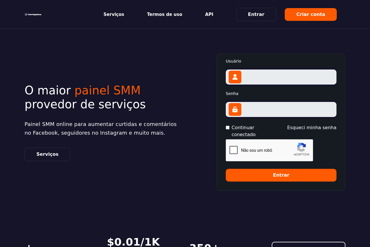Demonstração do tema Brasa do painel de seguidores
