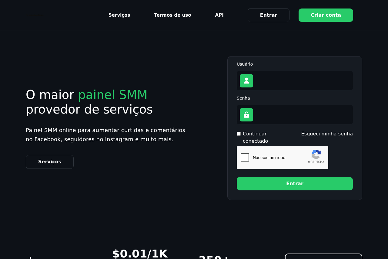 Demonstração do tema Vital do painel de seguidores