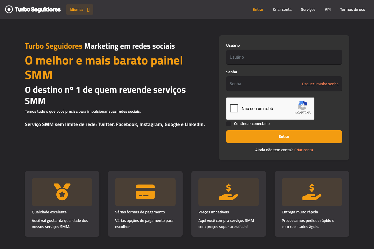 Demonstração do tema Grafite do painel de seguidores