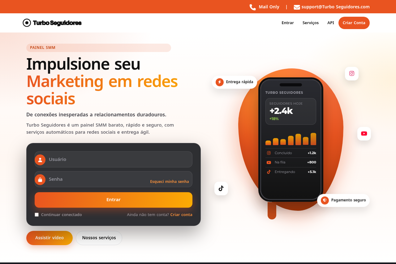 Demonstração do tema Alvo do painel de seguidores