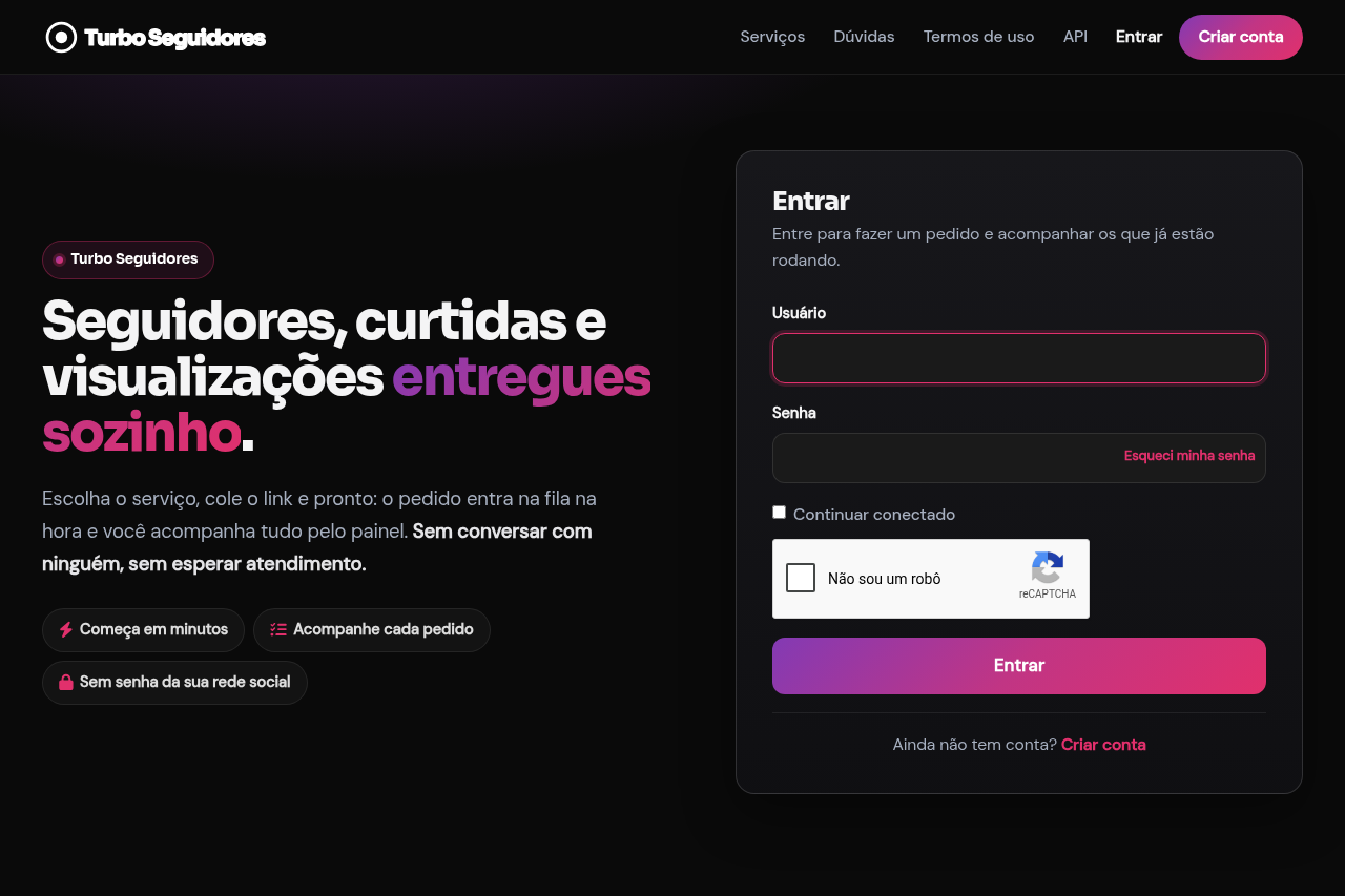 Demonstração do tema Nexo do painel de seguidores