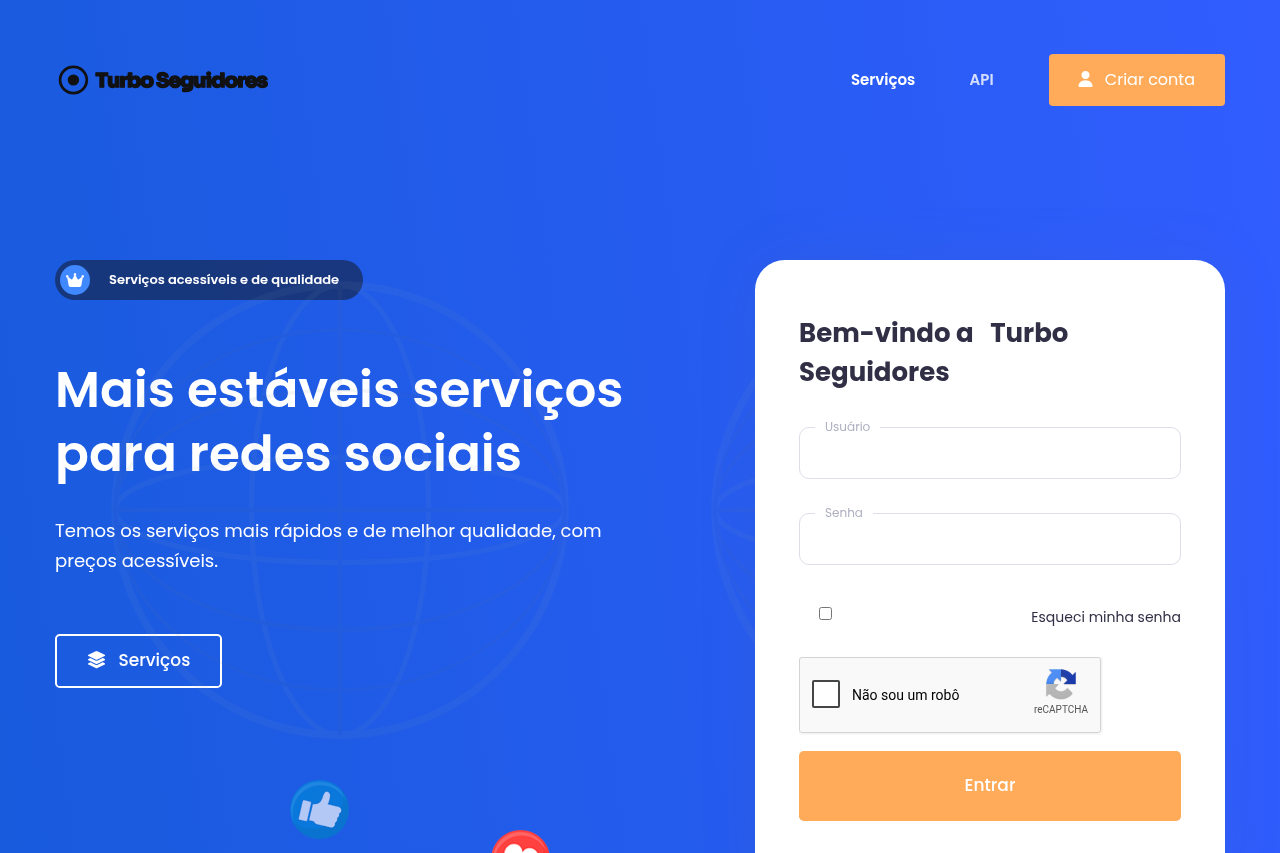 Demonstração do tema Ártico do painel de seguidores