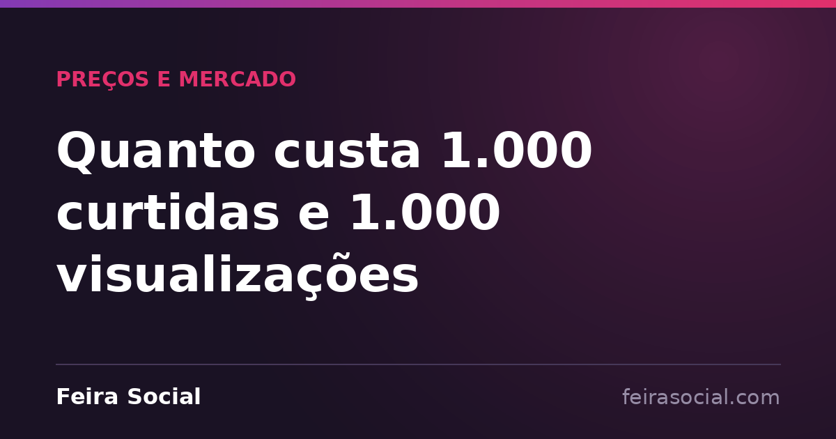 Quanto custa 1.000 curtidas e 1.000 visualizações