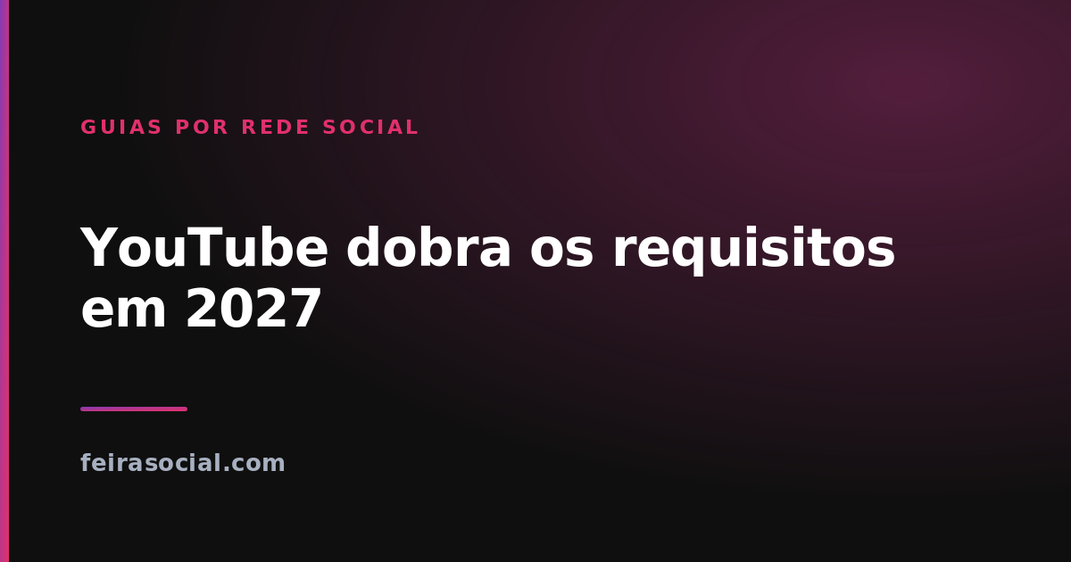YouTube dobra os requisitos de monetização em 2027: o que fazer agora